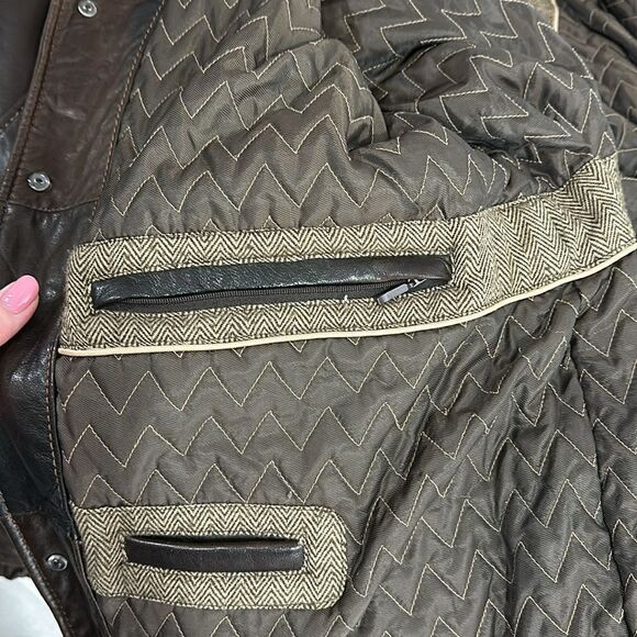 Wilsons Leather Pelle Studio Button Front Brown Jacket Size L - Picture 9 of 14